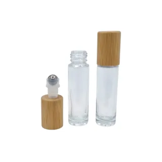 DIY Roller | Helder Glas | 10 ML | Houtnerf aromaroller van Natuurzuiver