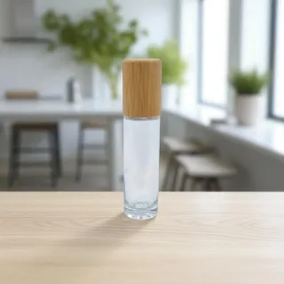 DIY Roller | Helder Glas | 10 ML | Houtnerf aromaroller van Natuurzuiver